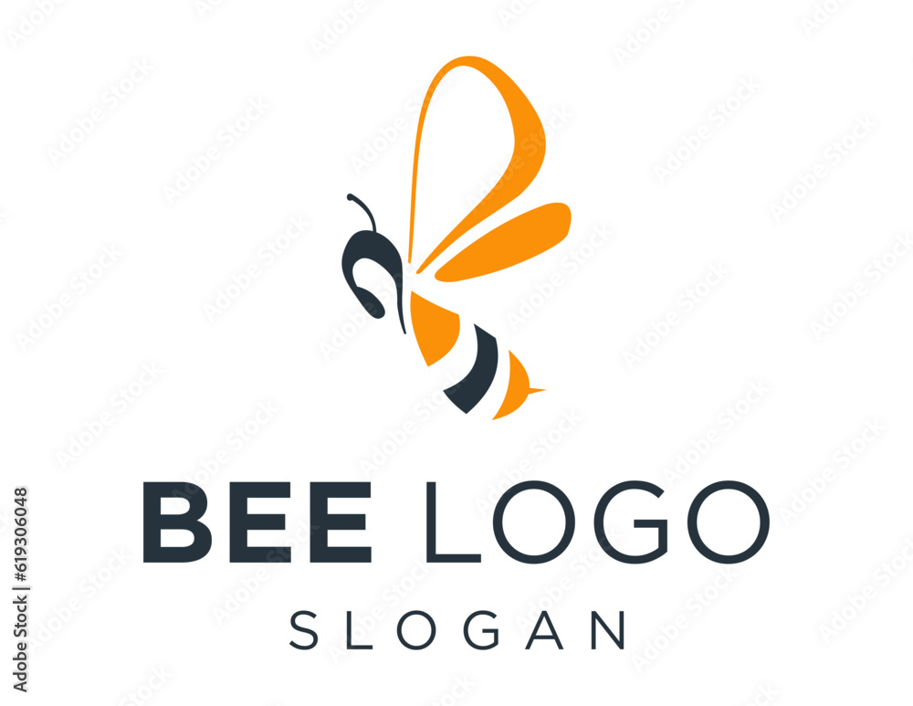 Poster logo design about bee on a white background. created using the coreldraw application.