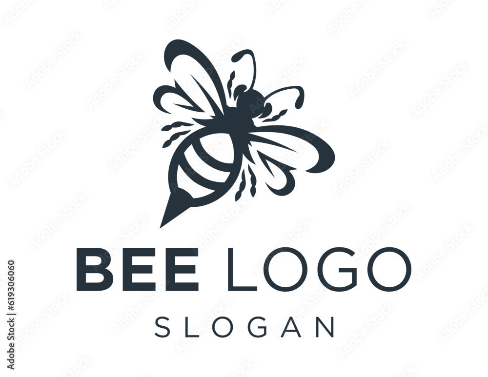 Poster logo design about bee on a white background. created using the coreldraw application.