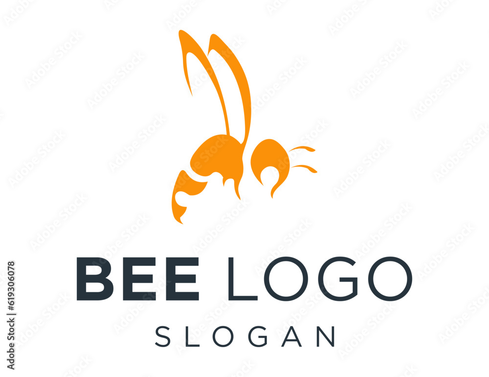 Poster logo design about bee on a white background. created using the coreldraw application.