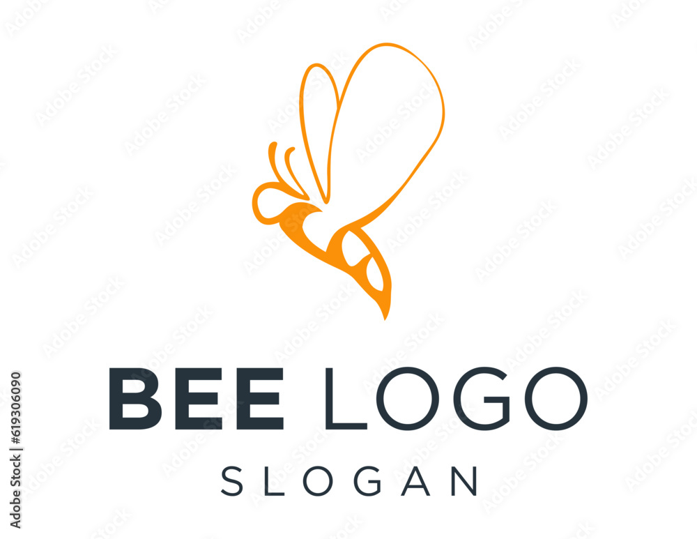 Poster logo design about bee on a white background. created using the coreldraw application.