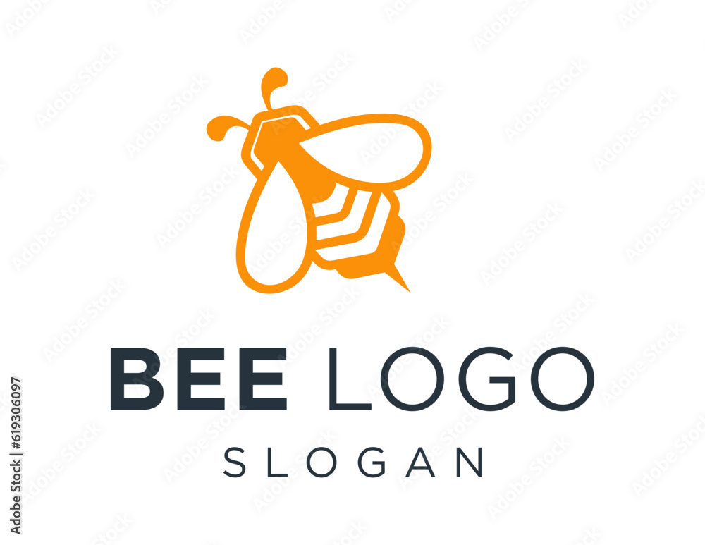 Poster logo design about bee on a white background. created using the coreldraw application.
