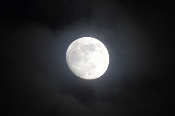 the Moon deatiled close up, gibbous moon