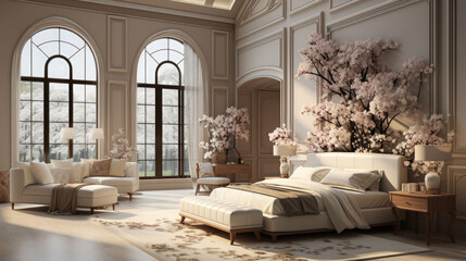 living room interior with bedroom modern of interior futurism