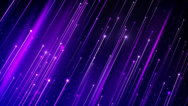 Purple lights trail background with purple light particle looped
