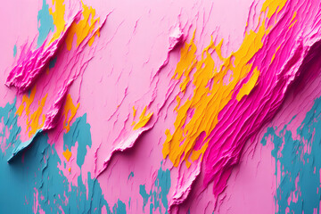 Abstract textured background, bright colors pink paint. Generative ai