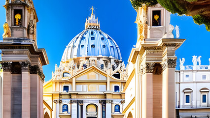 Sacred Splendor: Exploring the Magnificence of Vatican City. Generated AI - obrazy, fototapety, plakaty