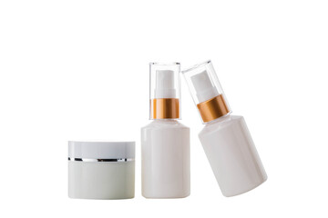 Cosmetic bottle isolated on white background.