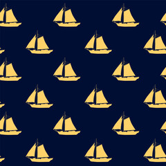 Sailboat seamless pattern, vector illustration
