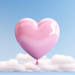 Plakat heart shaped balloons 3d render
