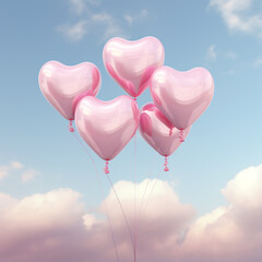 Obraz na płótnie Canvas heart shaped balloons 3d render