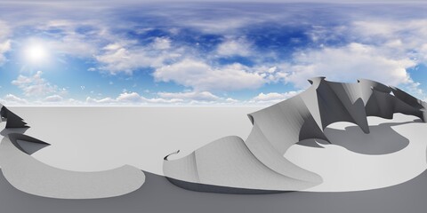 Abstract architecture background curved walls of building 3d render