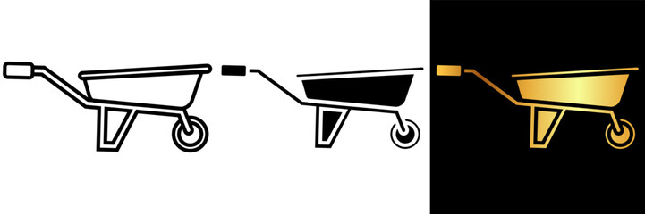 Wheelbarrow icon represents a versatile and essential tool used for transporting heavy loads in gardening, construction, and other manual labor tasks. 