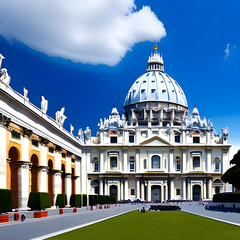 Divine Vistas: Revel in the Majestic Scenery of the Vatican. Generated AI