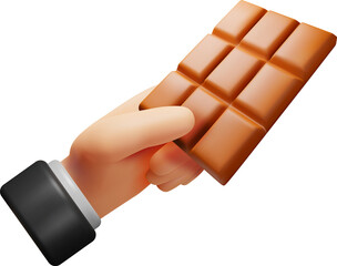 3D Milk Chocolate Bar in Hand