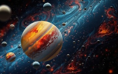 Fototapeta na wymiar The planets in space.