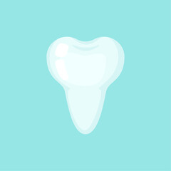 Healthy tooth with one root, cute colorful vector icon illustration