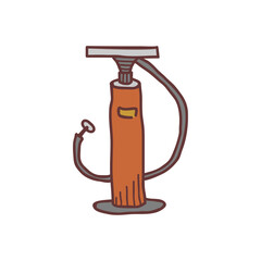 Hand drawn pump, sketch colored vector illustration