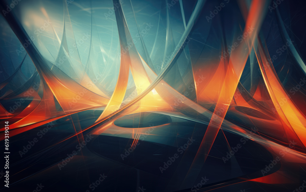 Wall mural geometric volumetric abstract background