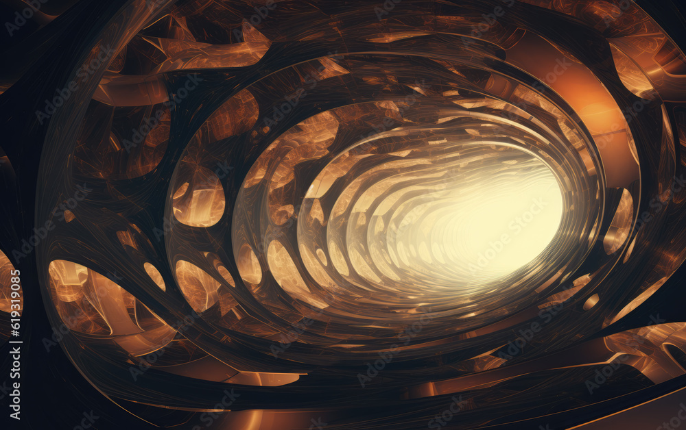Wall mural light at the end of the tunnel abstract background