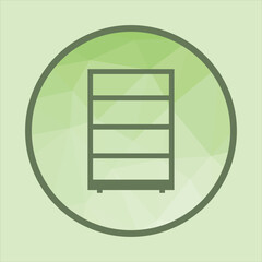 wheeled table furniture icon, vector logo icon
