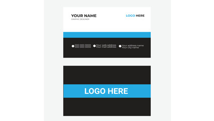 creative modern name card and business card.professional black and blue Modern business card template vector template for business.