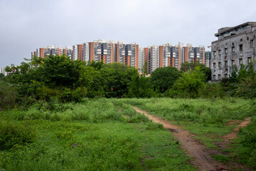 Fototapeta na wymiar Urban growth in Hyderabad, Telangana, India