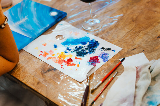 Women at Art and Wine Workshop: Unleashing their Inner Artists