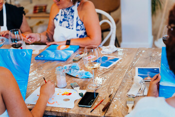 Wine-induced Creativity: Women Painting and Enjoying the Process
