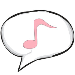 note music and text box drawing by hand