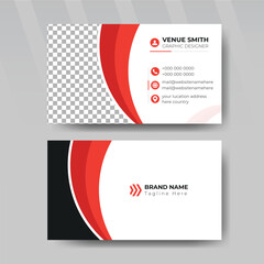 creative business card template. Personal visiting card with photo for business contact info card, id card , personal contact card