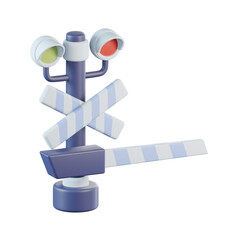Railroad Barrier 3D Icon