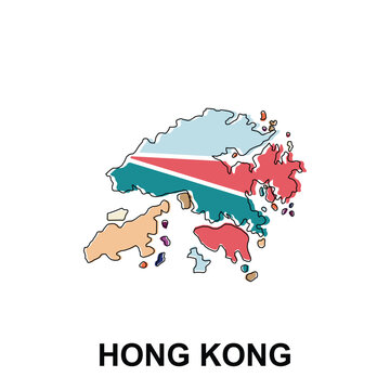 Hongkong City Map Republic of China, Shanxi Province, map vector illustration design template, on white background
