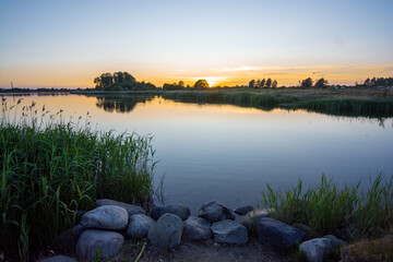 Evening mood on the beach of Ishoj, south of Copenhagen, denmark