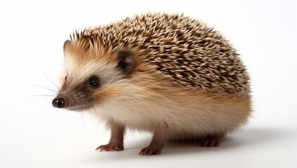 Adorable hedgehog on studio background