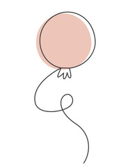 Round balloon in doodle style. Beautiful holiday item.