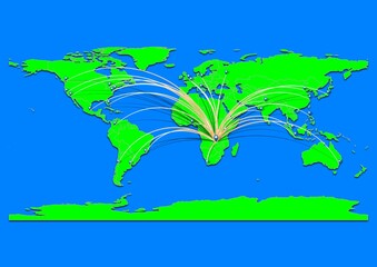 Naklejka premium Vibrant Lubumbashi, Congo (Kinshasa) map - Export concept map for Lubumbashi, Congo (Kinshasa) on World map. Suitable for export concepts.