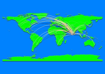 Naklejka premium Vibrant Malé, Maldives map - Export concept map for Malé, Maldives on World map. Suitable for export concepts. File is suitable for digital editing and prints of all sizes.
