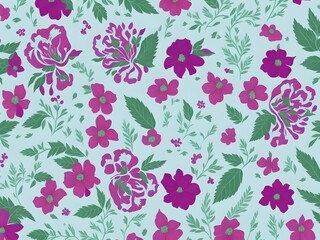 Obraz premium Seamless Cute Floral Background Pattern, Seamless Small Flower Background Pattern