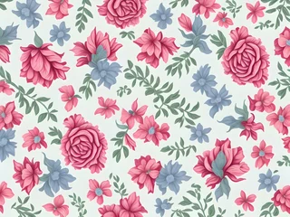 Wandcirkels tuinposter Seamless Cute Floral Background Pattern, Seamless Small Flower Background Pattern © Shahriar507