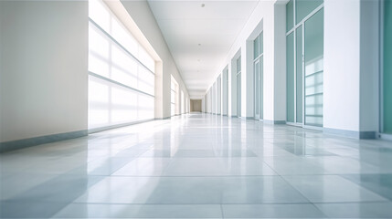 Abstract blurred hospital and clinic interior for background. Generative Ai