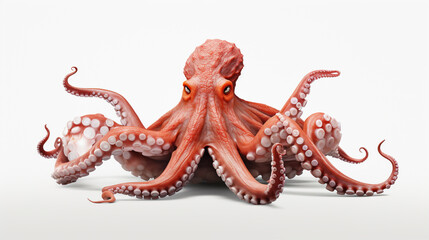 octopus (octopuses or octopodes) on isolated background. AI Generative - obrazy, fototapety, plakaty