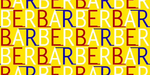 Seamless barber font colorful design pattern illustration.