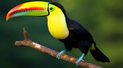 keel-billed toucan (Ramphastos sulfuratus). AI Generative.
