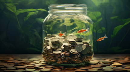 Investment, growth and savings concept. AI Generative