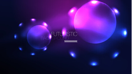 Circles with bright neon shiny light effects, abstract background wallpaper design