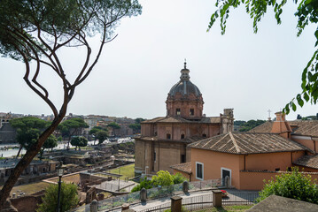Roman forum and curia Julia in Rome, Italy