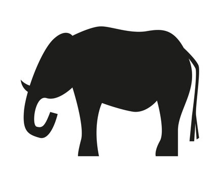 Silhouette of elephant. USA Republican Party symbol. Clipart for voting 2024 presidential election. Isolated vector and PNG illustration on transparent background.