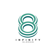 Obraz premium Geometric 3d number 8 logotype design for your brand or business