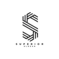 Geometric monogram letter S logo design for your brand or business