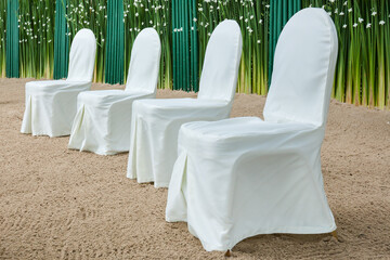 Wedding set up on the beach